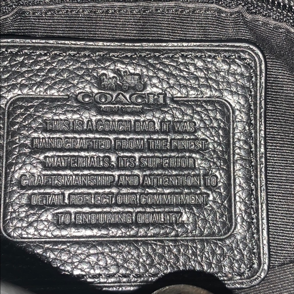 Leather black Coach shoulder bag w/ gold hardware! - Picture 7 of 8